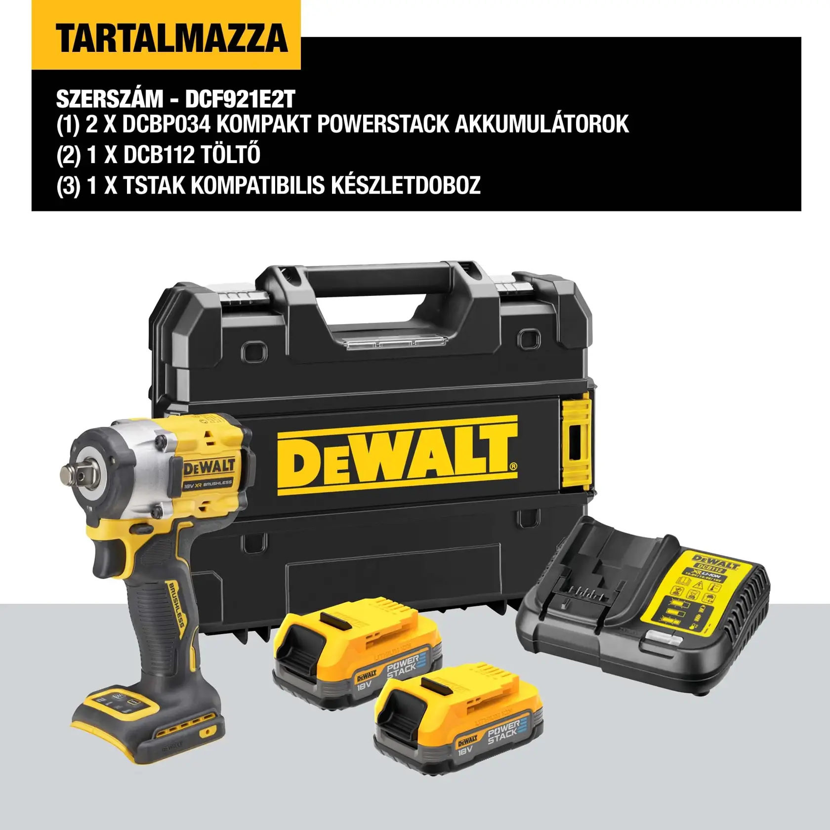 Eine Person mit Schutzausrüstung verwendet einen kabellosen DEWALT Schlagschrauber (Modell DCF921E2T), um an großen roten Industrierohrleitungen in einem Innenbereich zu arbeiten. Das Gesicht der Person ist unscharf dargestellt.