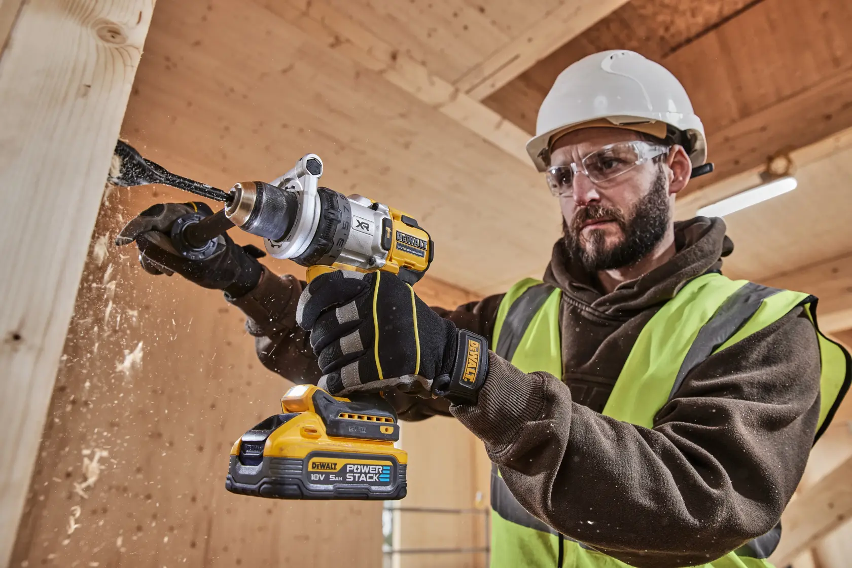 18V XR prémium szénkefe nélküli ütvefúró-csavarozó - 2 × 5,0 Ah-s POWERSTACK akkumulátor