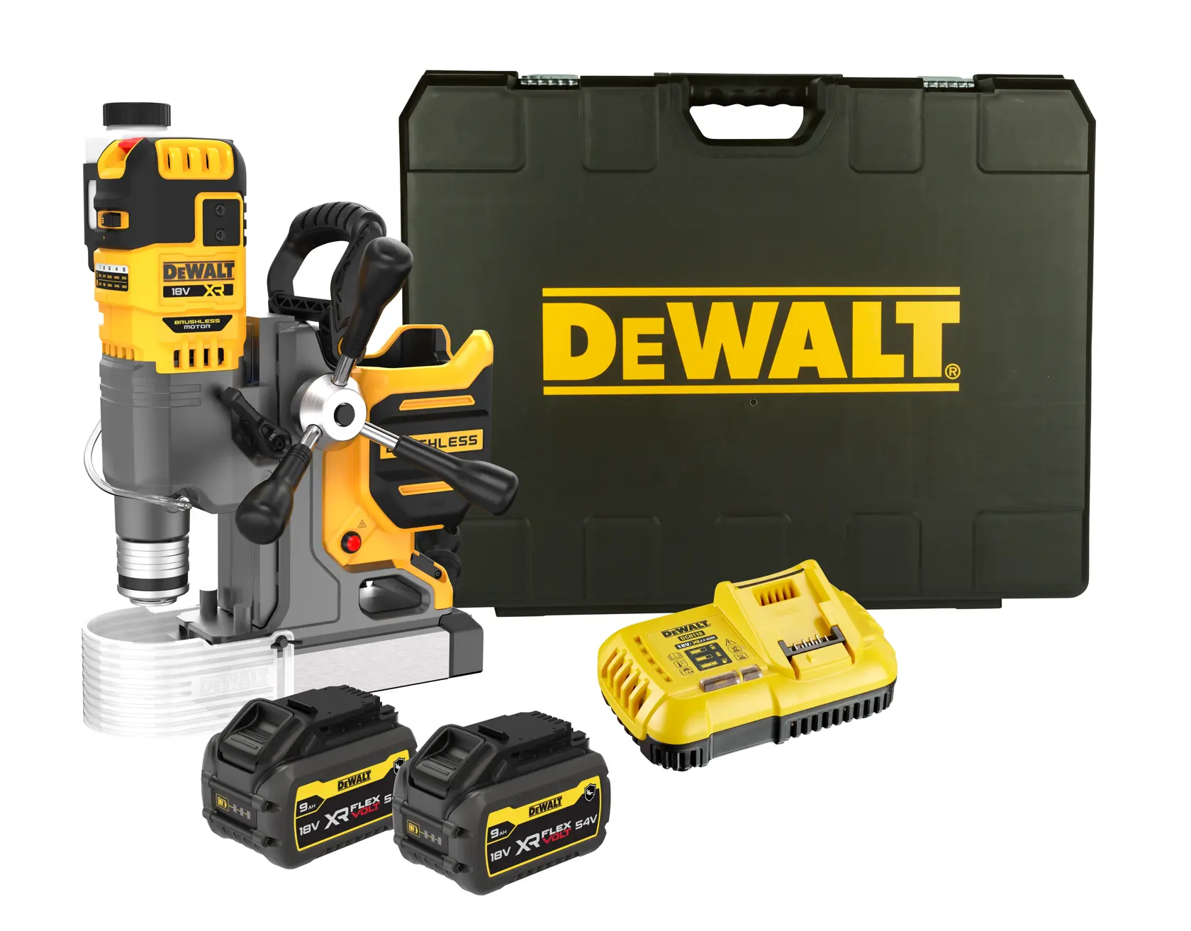 DEWALT 18V XR furógép szénkefe nélküli mágneses  - 2 × 9Ah akkumulátorral