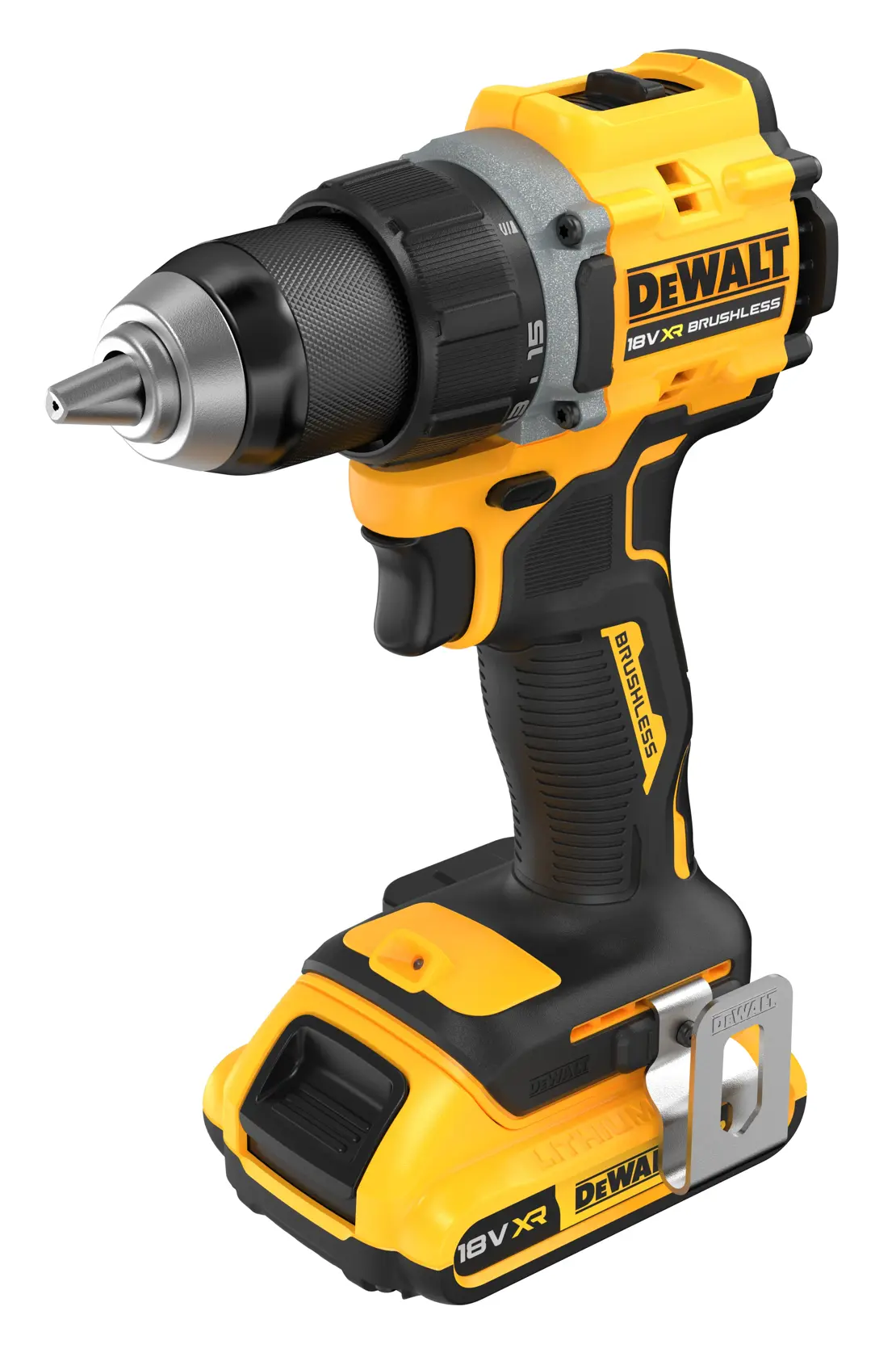 18V XR szénkefe nélküli, kompakt fúró-csavarozó - 2 x 4 Ah