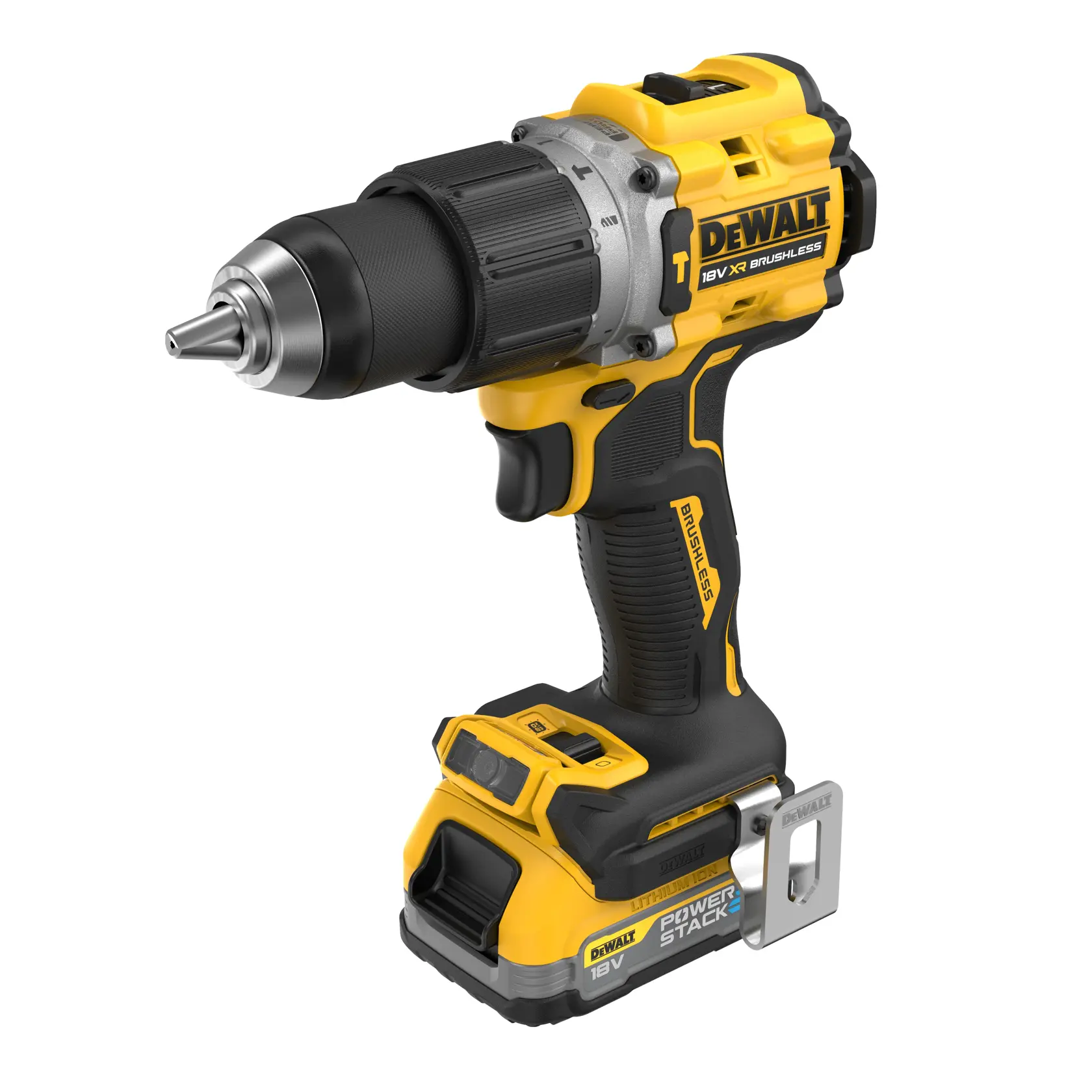 18V XR Szénkefe nélküli, ÜTVEFÚRÓ-CSAVAROZÓ, 2 db 1,7 Ah Powerstack akkumulátorral, töltővel, kofferben.