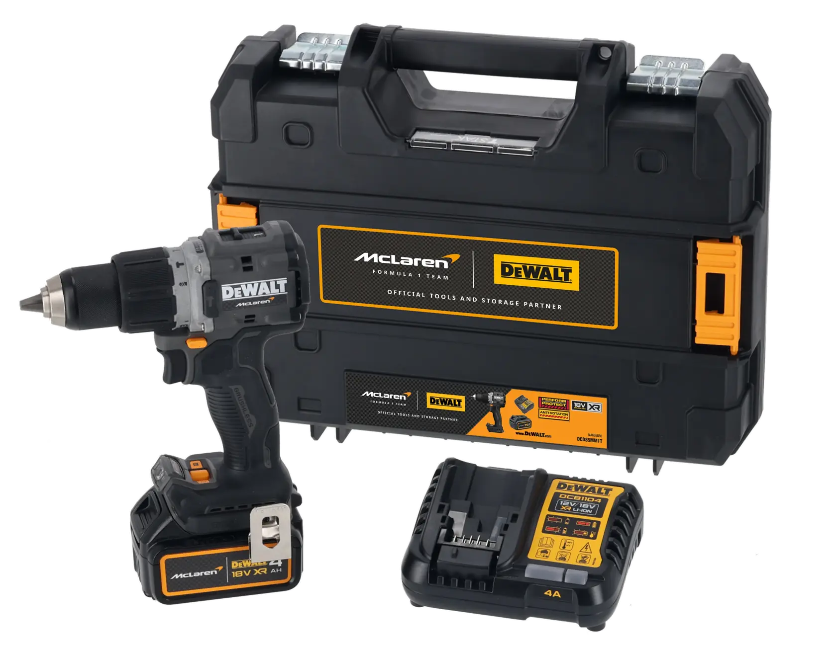 DEWALT x McLaren F1 Team 18 V XR szénkefe nélküli ütvefúró-csavarozó - 1 x 4 AH