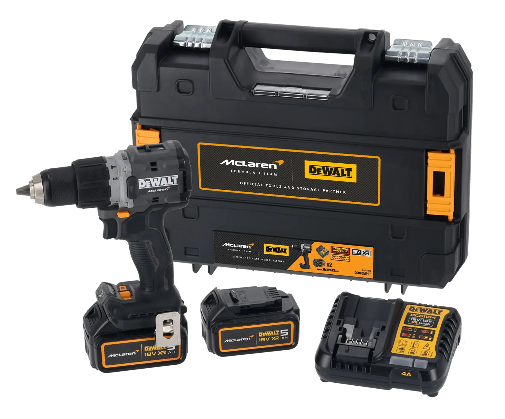 DEWALT x McLaren F1 Team 18 V XR szénkefe nélküli ütvefúró-csavarozó - 2 x 5 AH