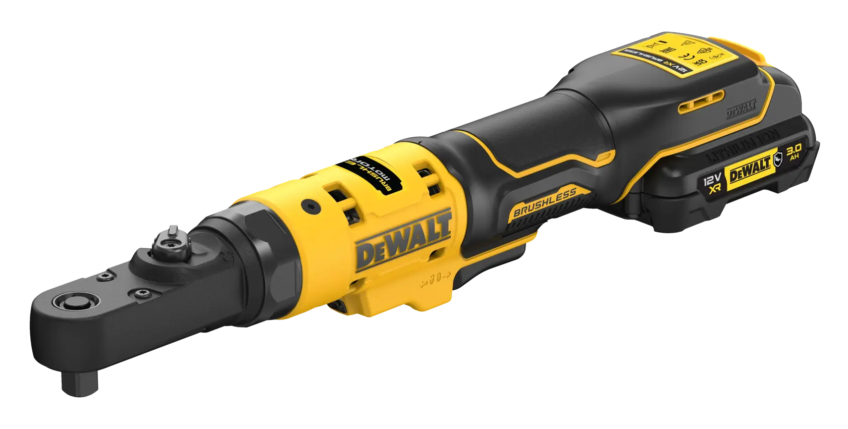 12V XR szénkefe nélküli 3/8" és 1/4" zárt fejű nyomatékkulcs - 2 x 3AH Gumírozott akkuval