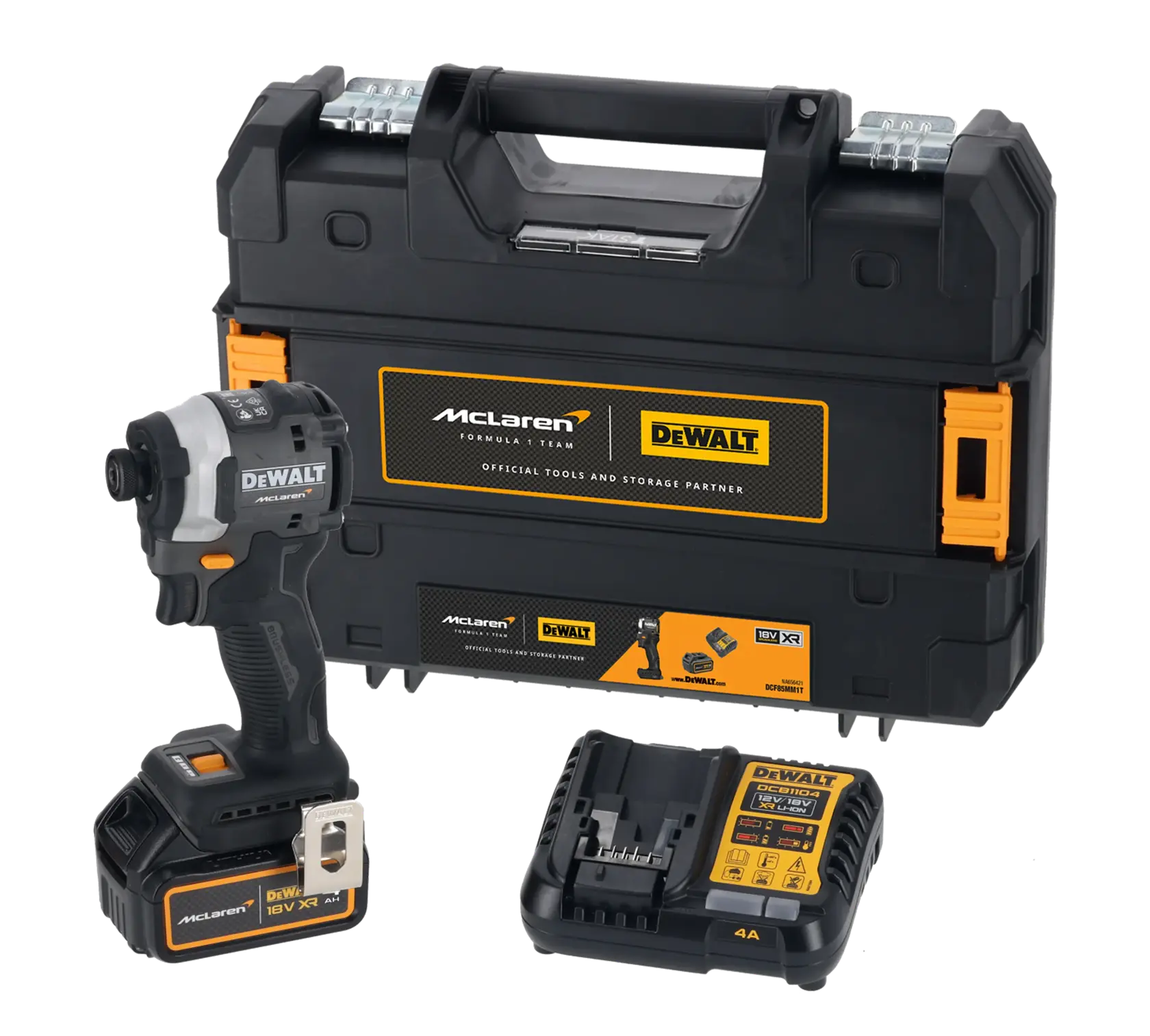 DEWALT x McLaren F1 Team 18 V XR szénkefe nélküli ütvefúró-csavarozó - 1 x 4 AH