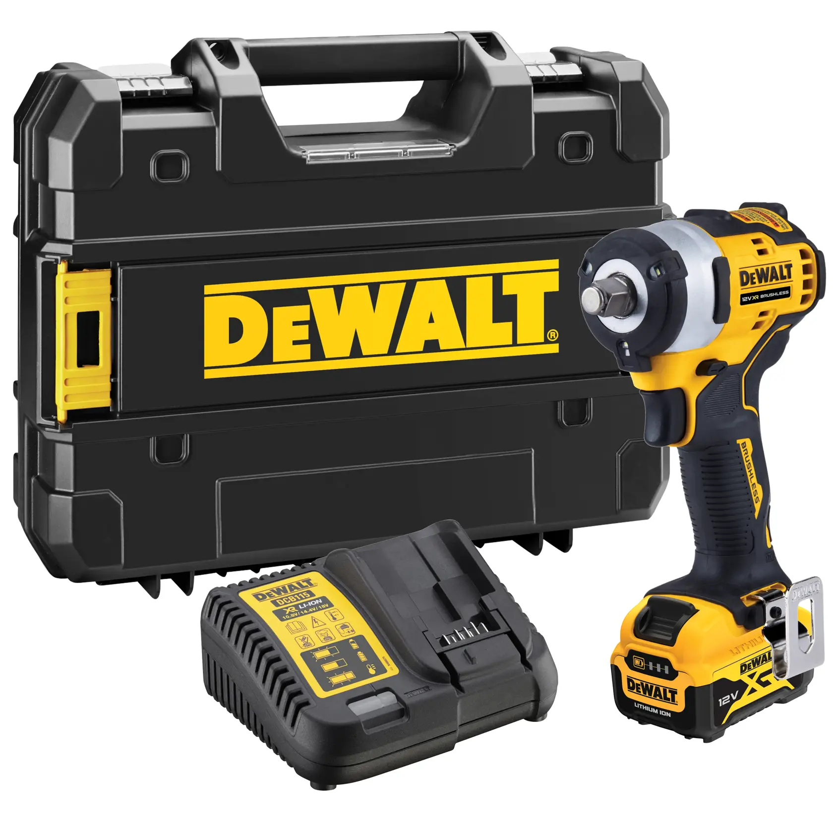 12V XR kefe nélküli 1/2" ütvecsavarozó, 1 × 5 Ah töltő, koffer