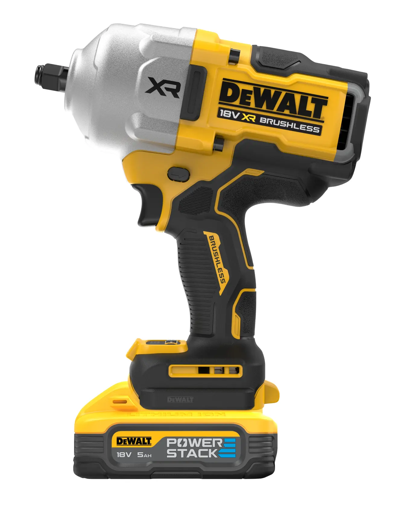 18V XR szénkefe nélküli, 1/2" nagy nyomatékú ütvecsavarozó, 2 x 5Ah POWERSTACK akku, TSTAK kofferben