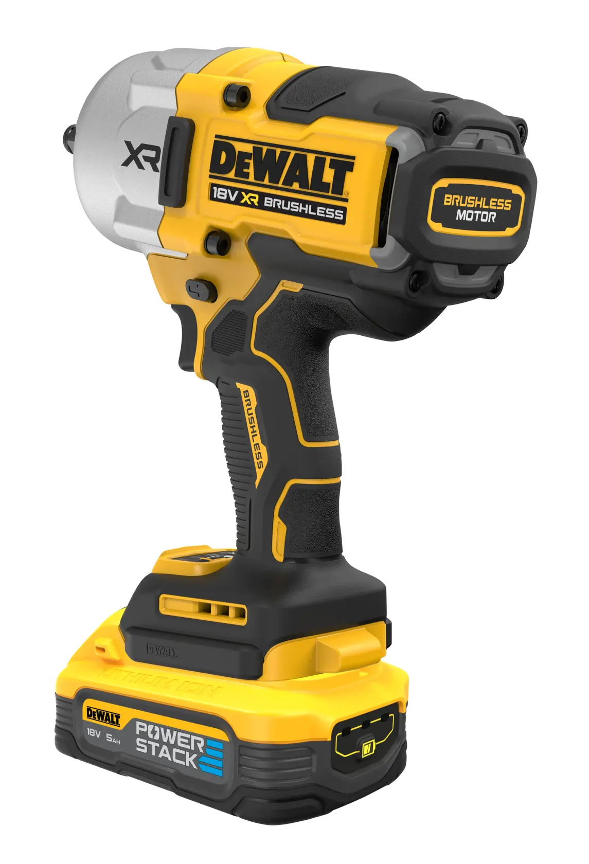 18V XR szénkefe nélküli, 1/2" nagy nyomatékú ütvecsavarozó, 2 x 5Ah POWERSTACK akku, TSTAK kofferben