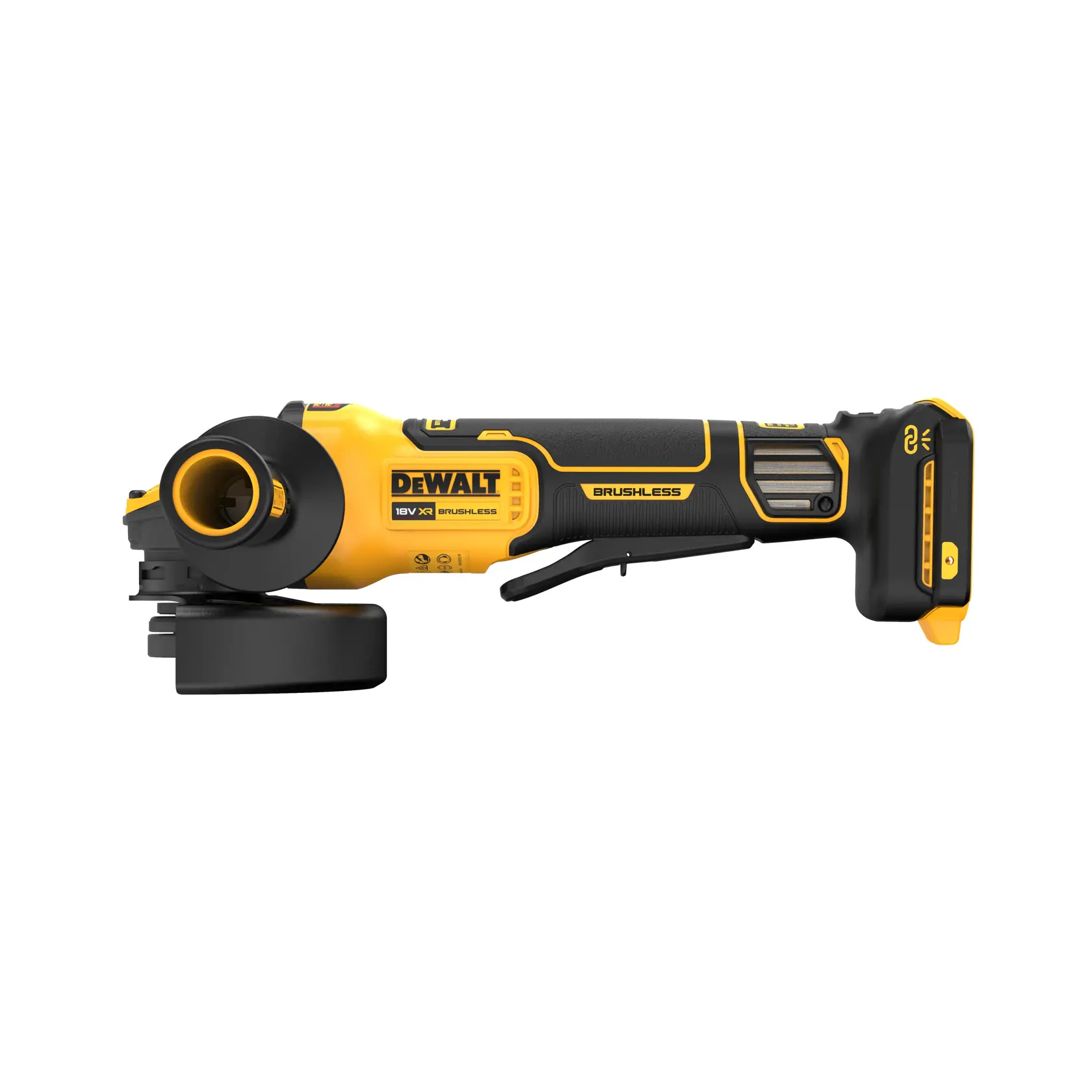 DEWALT® 18 V-os XR® szénkefe nélküli 125 mm-es változtatható sebességű kapcsolós sarokcsiszoló (csak szerszám)