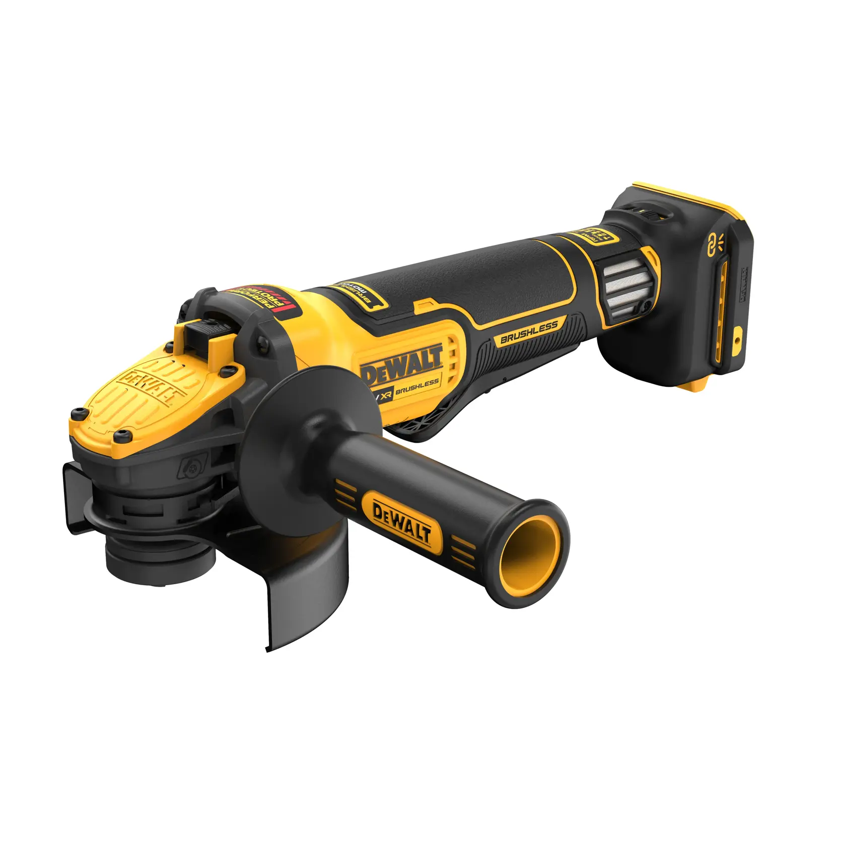 DEWALT® 18 V-os XR® szénkefe nélküli 125 mm-es változtatható sebességű kapcsolós sarokcsiszoló (csak szerszám)