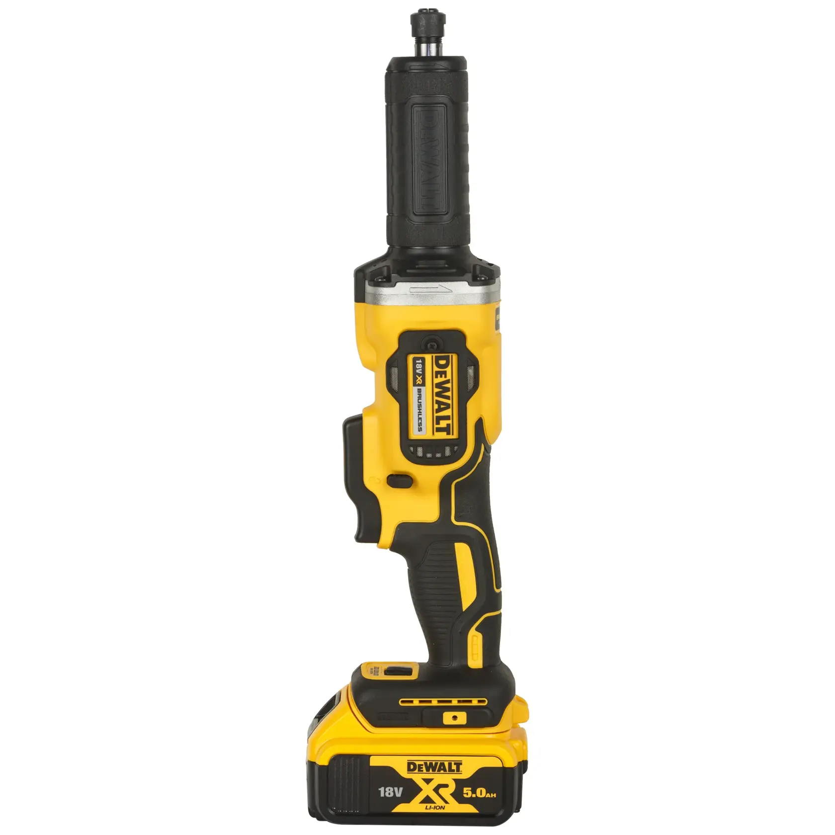 18V XR kefe nélküli egyenes csiszoló 2 × 5 Ah töltő, tok