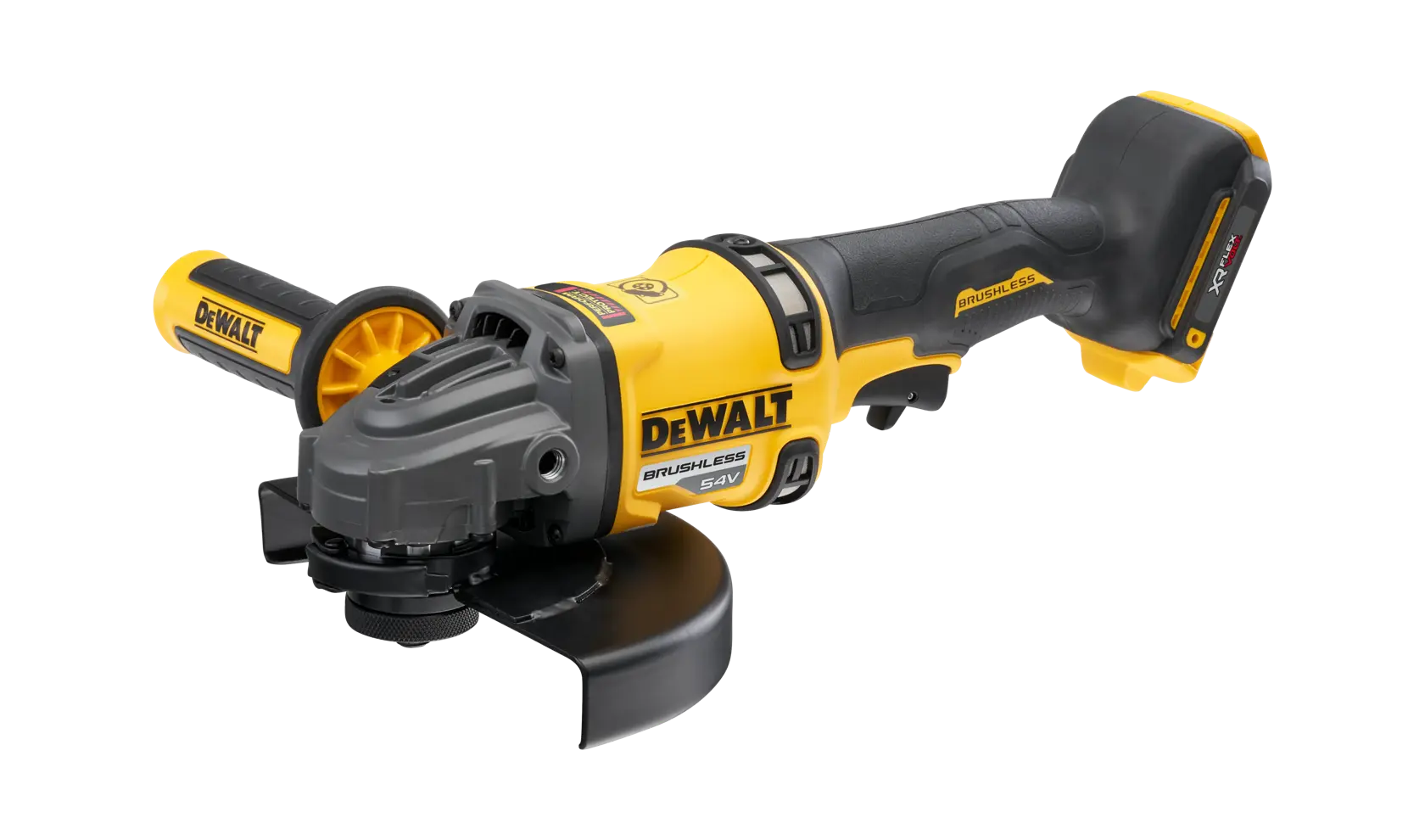 DEWALT® 54V XR® FLEXVOLT® 180 mm-es oldalsó fogantyús sarokcsiszoló (csak szerszám)