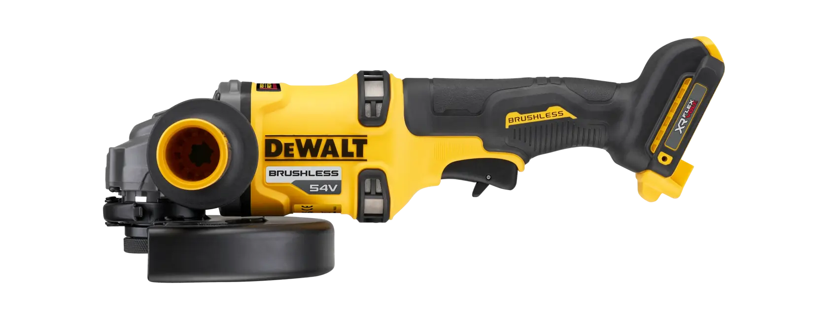 DEWALT® 54V XR® FLEXVOLT® 180 mm-es oldalsó fogantyús sarokcsiszoló (csak szerszám)