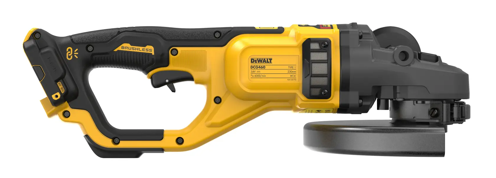 54V XR FLEXVOLT 230 mm-es sarokcsiszoló - kiegészítők nélkül