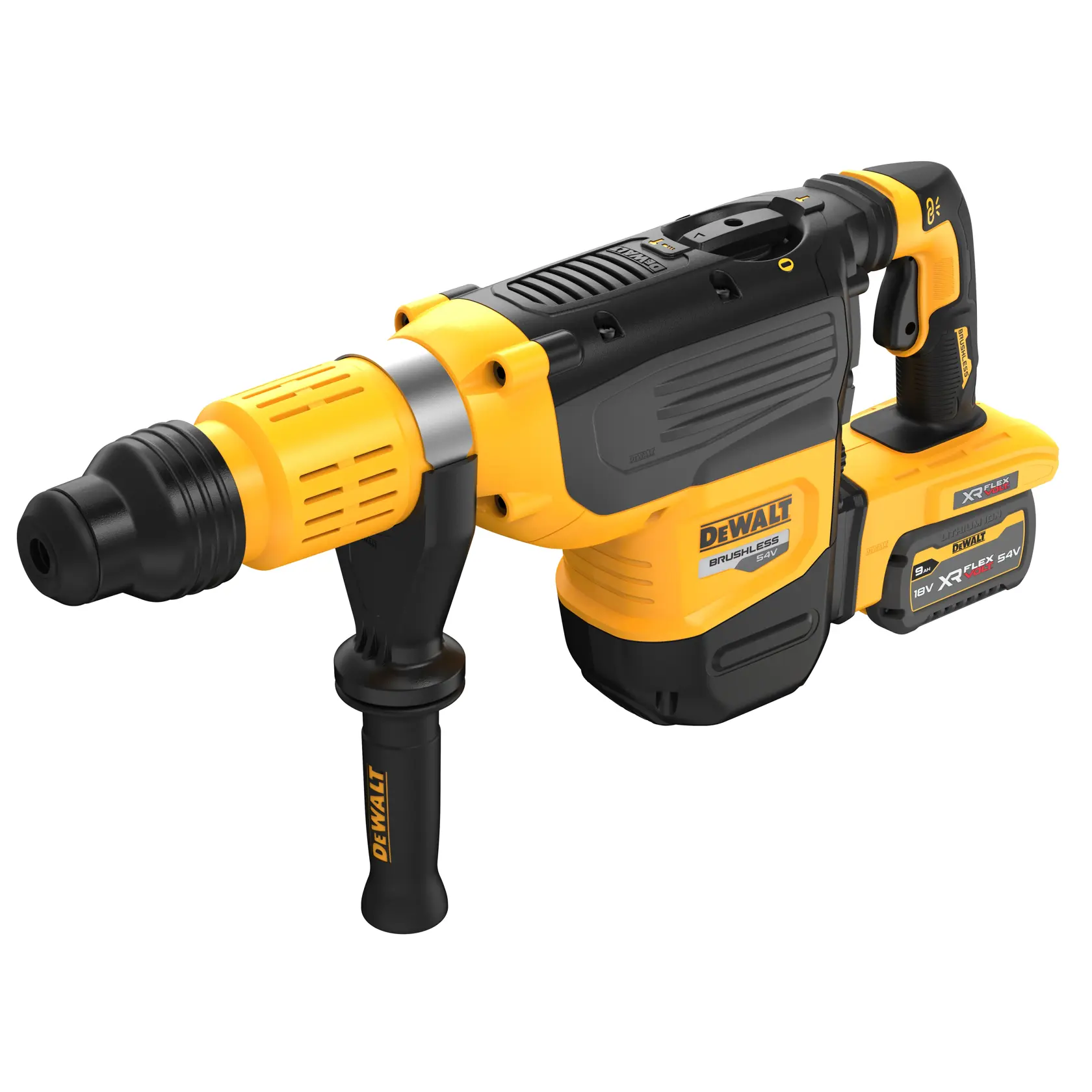 54V XR FLEXVOLT 52 mm SDS-Max FÚRÓKALAPÁCS - 2 × 12 Ah akkumulátorral