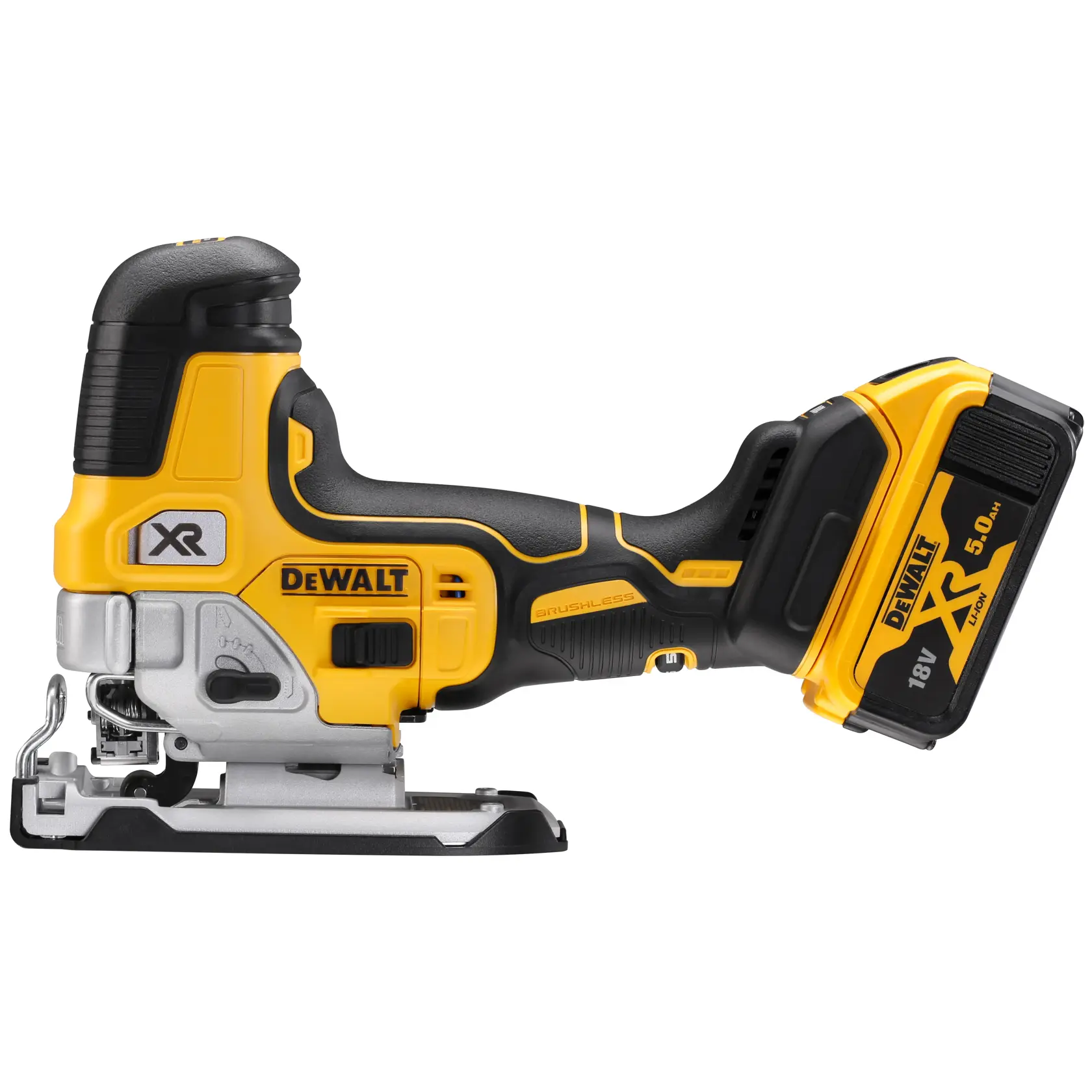 18V XR Kefe-nélküli dekopírfűrész - 2 X 5 AH, töltő, koffer