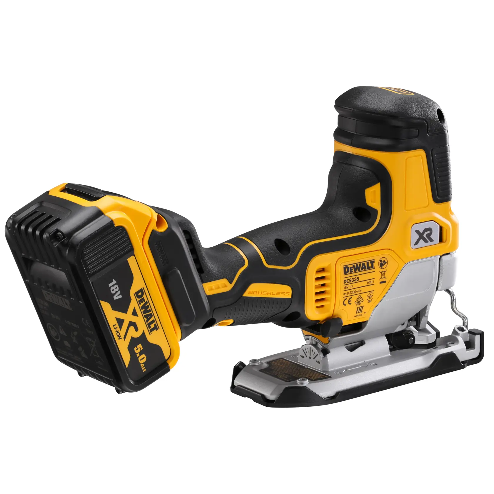 18V XR Kefe-nélküli dekopírfűrész - 2 X 5 AH, töltő, koffer