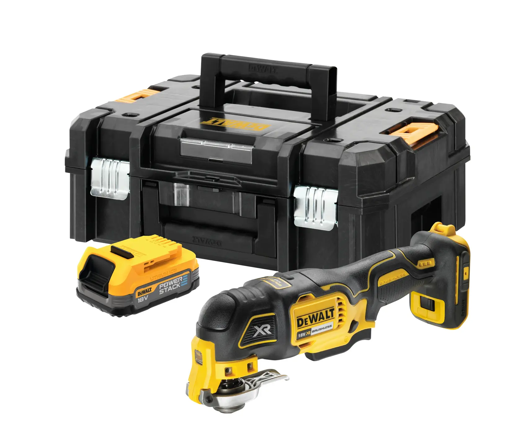 18V XR többfunkciós oszcilláló készülék 1 × POWERSTACK 1,7 Ah akkumulátorral, töltő nélkül, TSTAK-ban