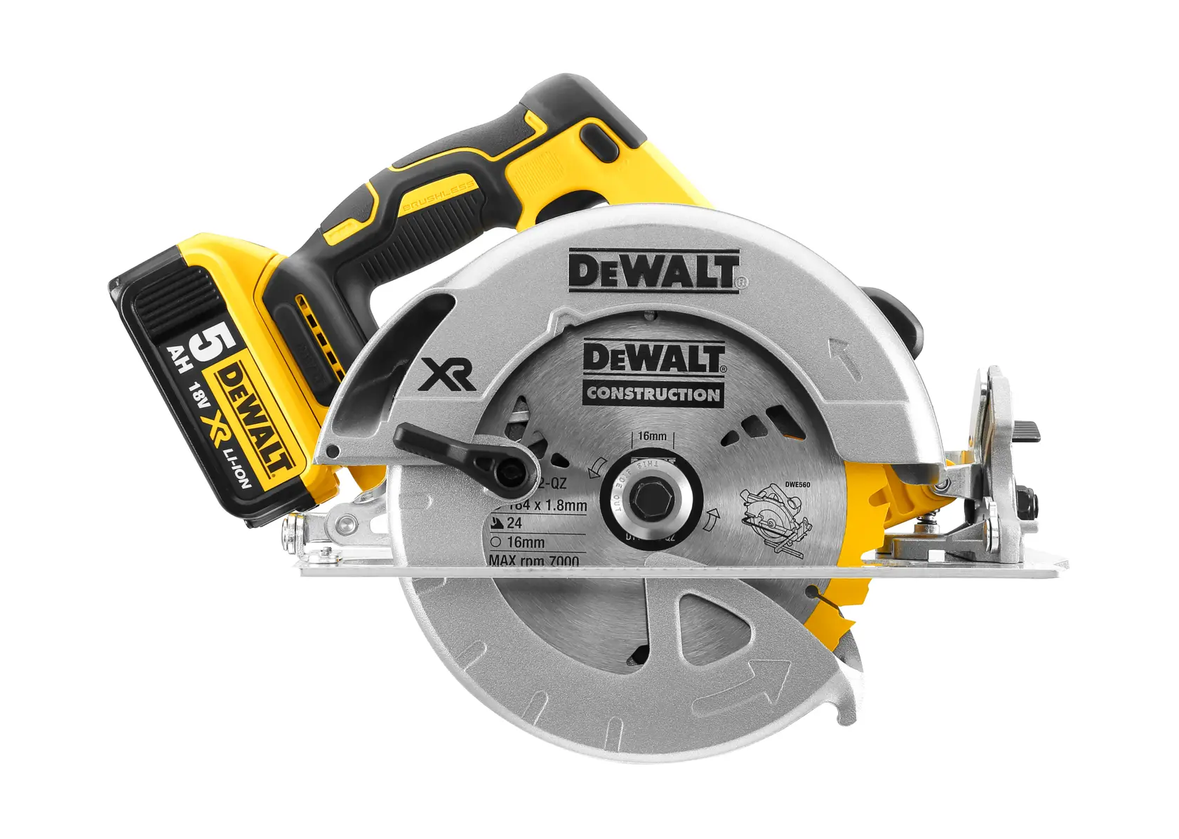 18V XR kefe nélküli 184 MM KÖRFŰRÉSZ KÉSZLETBEN