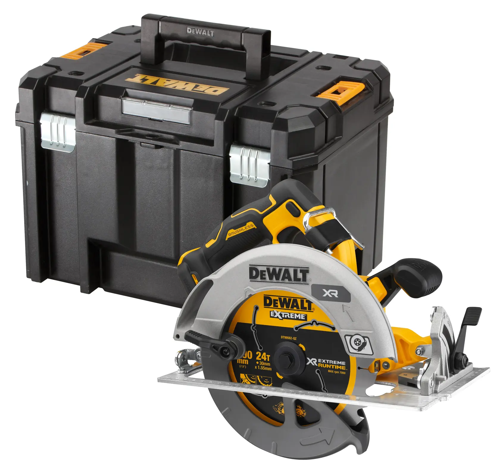 18V Flexvolt Advantage kefe nélküli kézi körfűrész, akkumulátor és töltő nélkül TSTAK Kofferben
