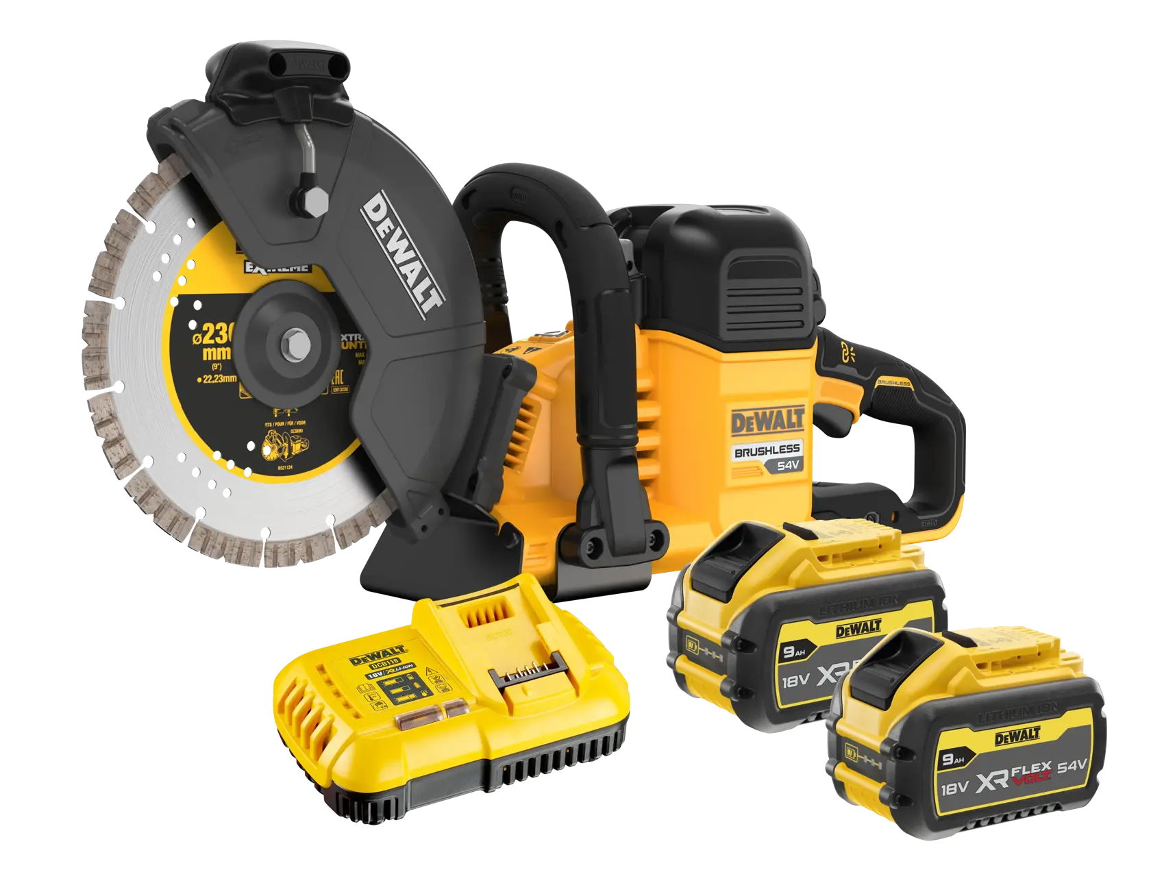 DEWALT® 54V XR® FLEXVOLT® 230 mm-es vágófűrész