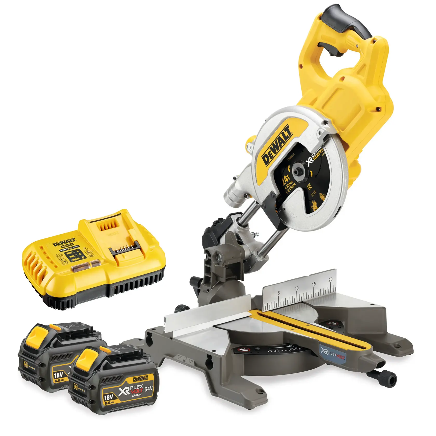 54V FLEXVOLT 216 mm Gérfűrész 2 akkumulátorral