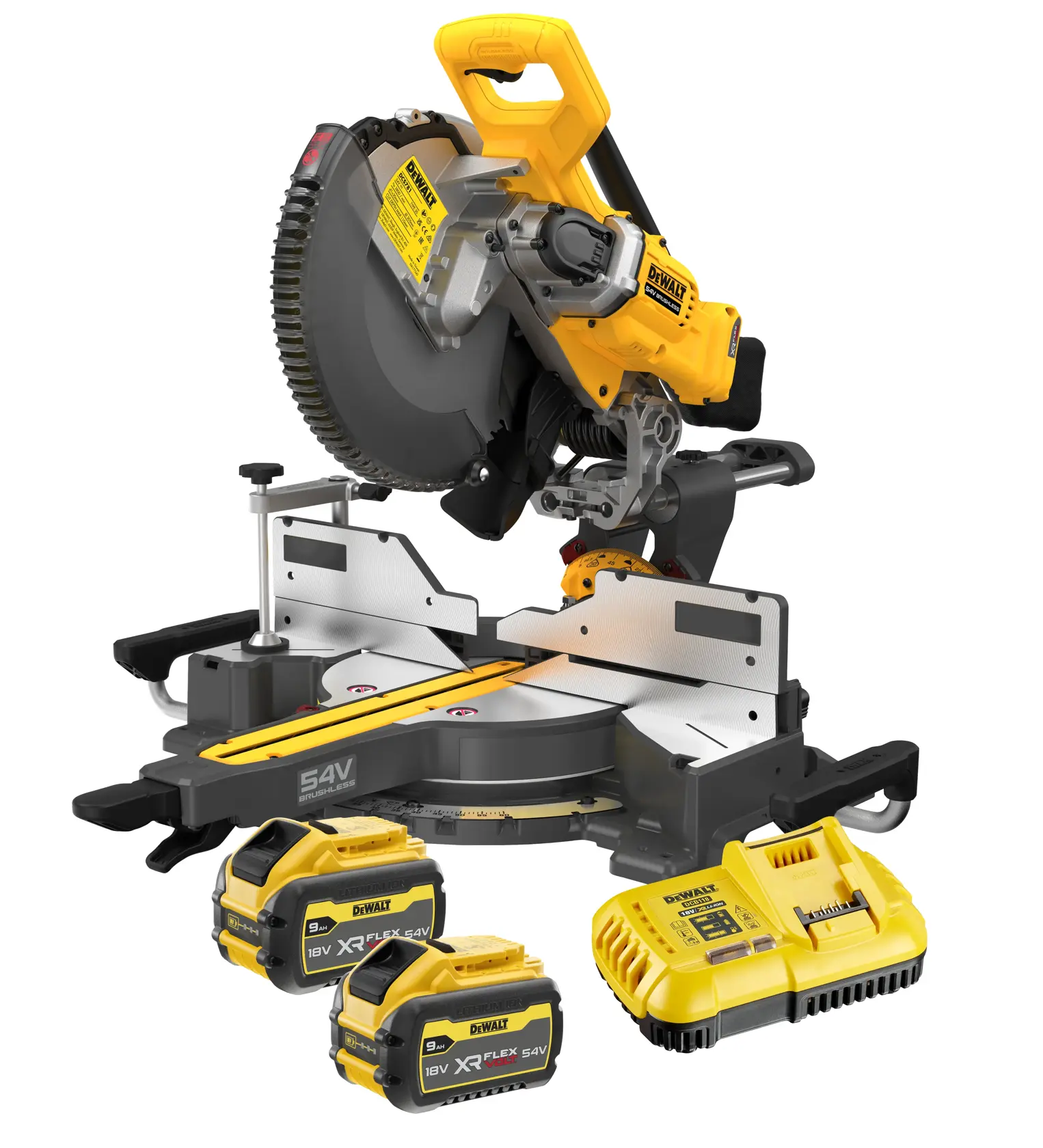 DEWALT® 54V XR® FLEXVOLT® 305 mm-es gérvágó fűrész - 2 x 9 Ah