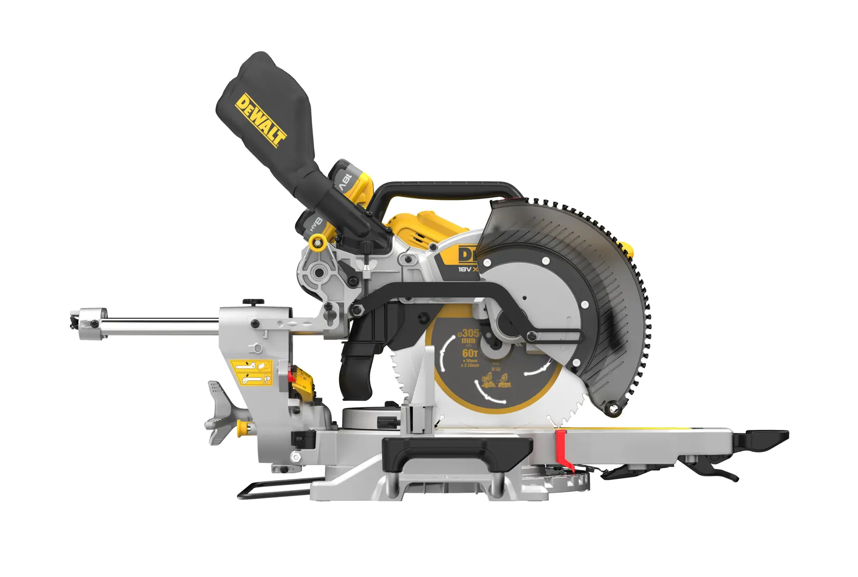 DEWALT® 18 V-os XR® 305 mm-es gérvágó fűrész - 2 x 8 Ah