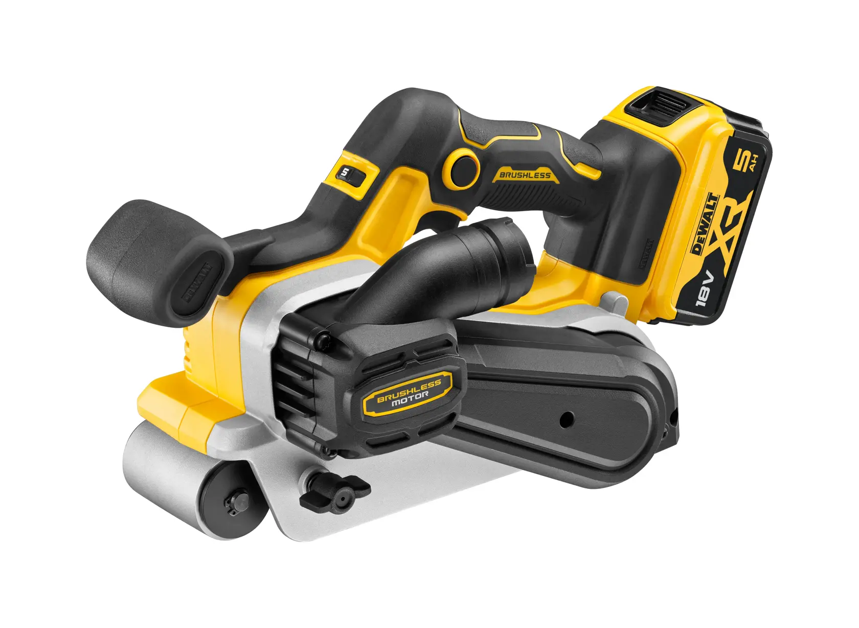 DEWALT® 18 V-os XR® szénkefe nélküli szalagcsiszoló - 2 x 5 Ah