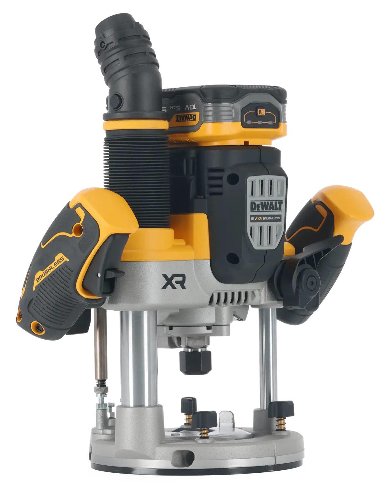 18V XR szénkefe nélküli ½"-es 70 mm-es felsőmaró - 2 × POWERSTACK 5 Ah