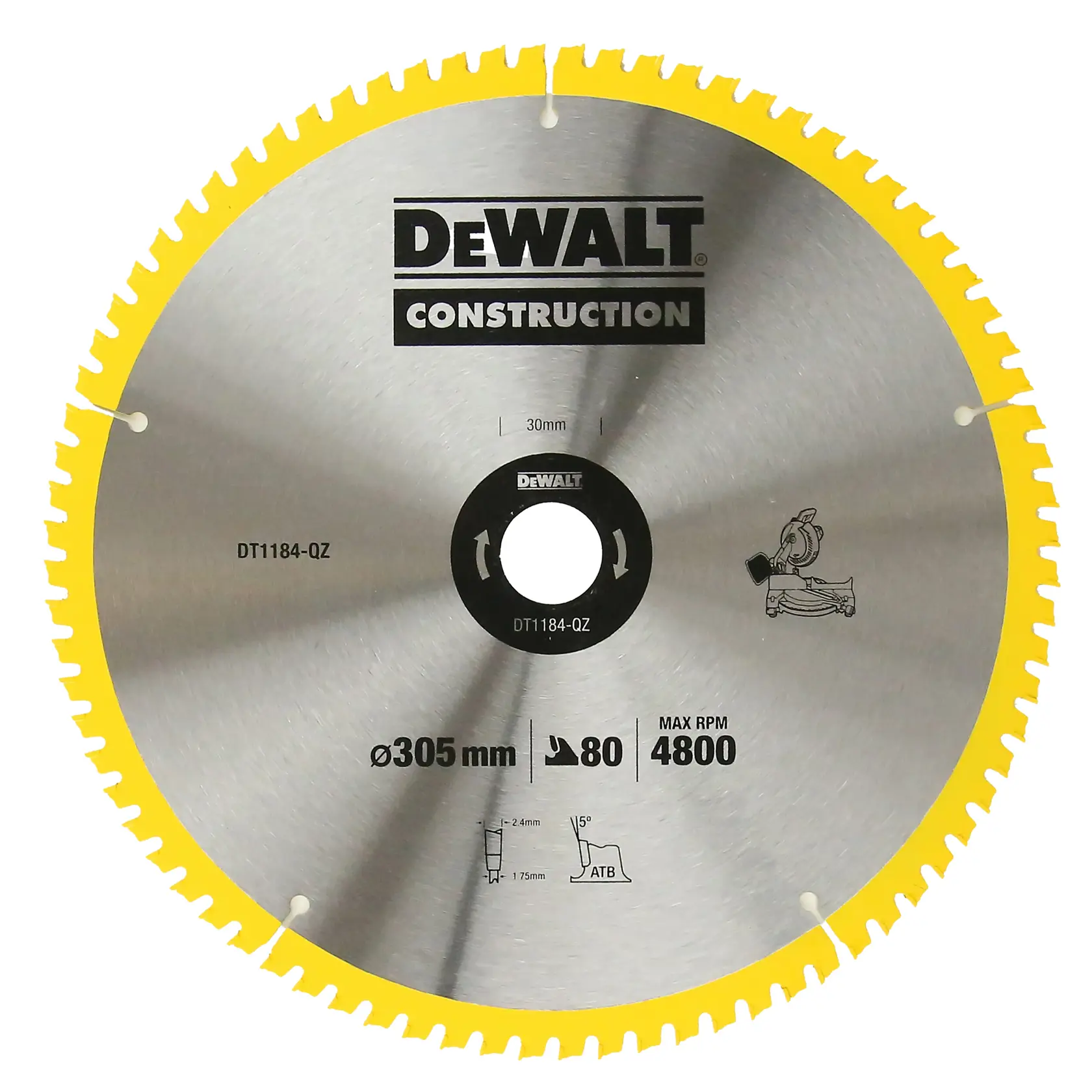 DEWALT CONSTRUCTION 205 mm × 30 mm 80 fogas körfűrészlap