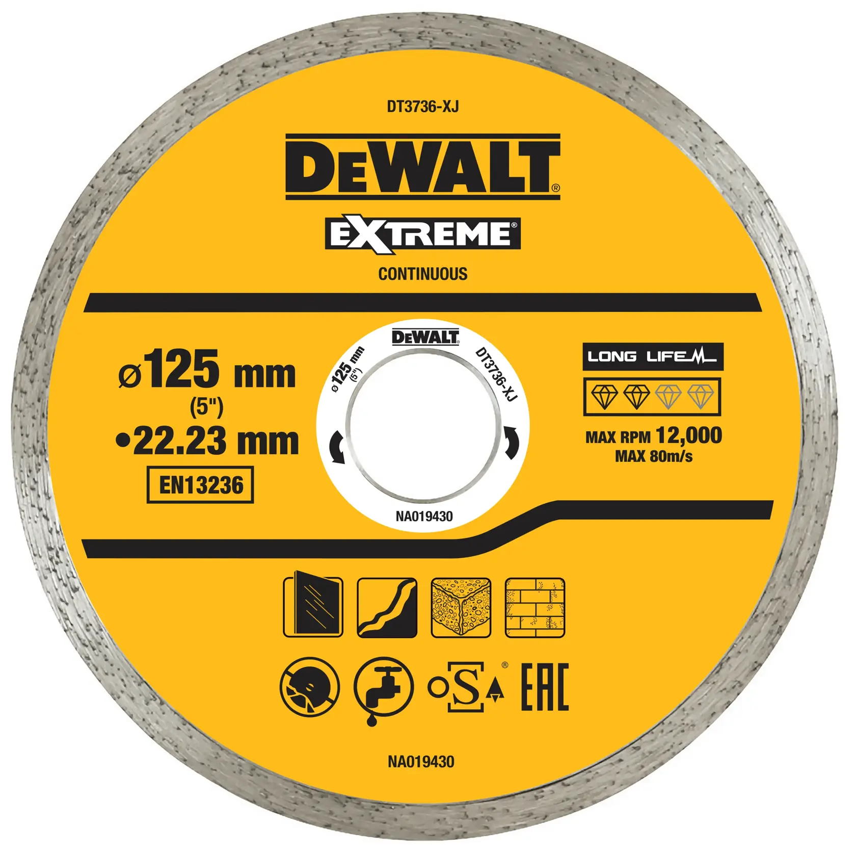 Gyémánt vágótárcsa csempéhez 125 mm × 22,2 mm