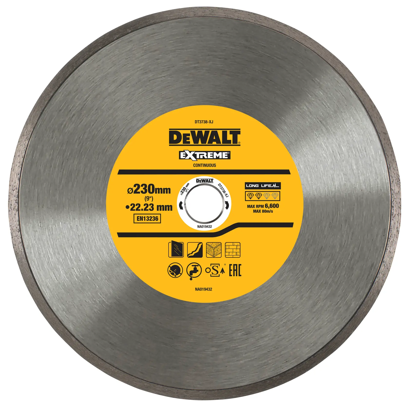 Graphic showing DEWALT XTREME Sub-Compact Series branding with the slogan 'Compact and Performance Packed' on a yellow background.