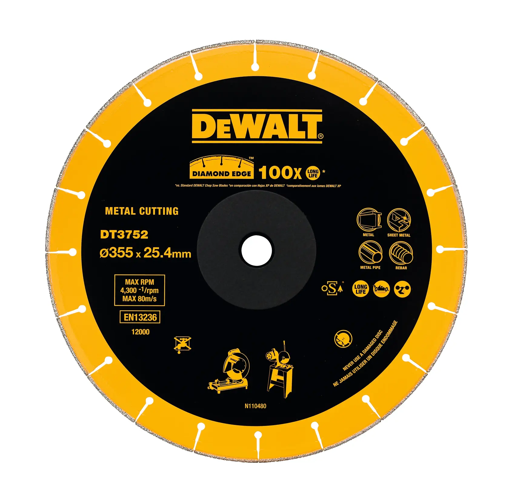 DEWALT EXTREME gyémánt vágókorong 355×1,6×25,4 mm (darabolóhoz)