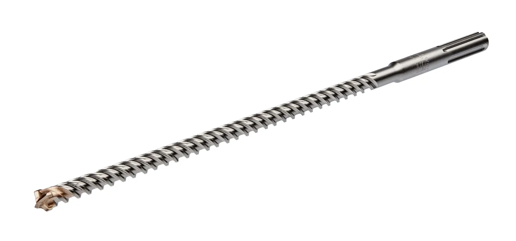 A DEWALT DT60801 long, spiral SDS drill bit shown on a white background. The tip is designed for masonry and concrete drilling.