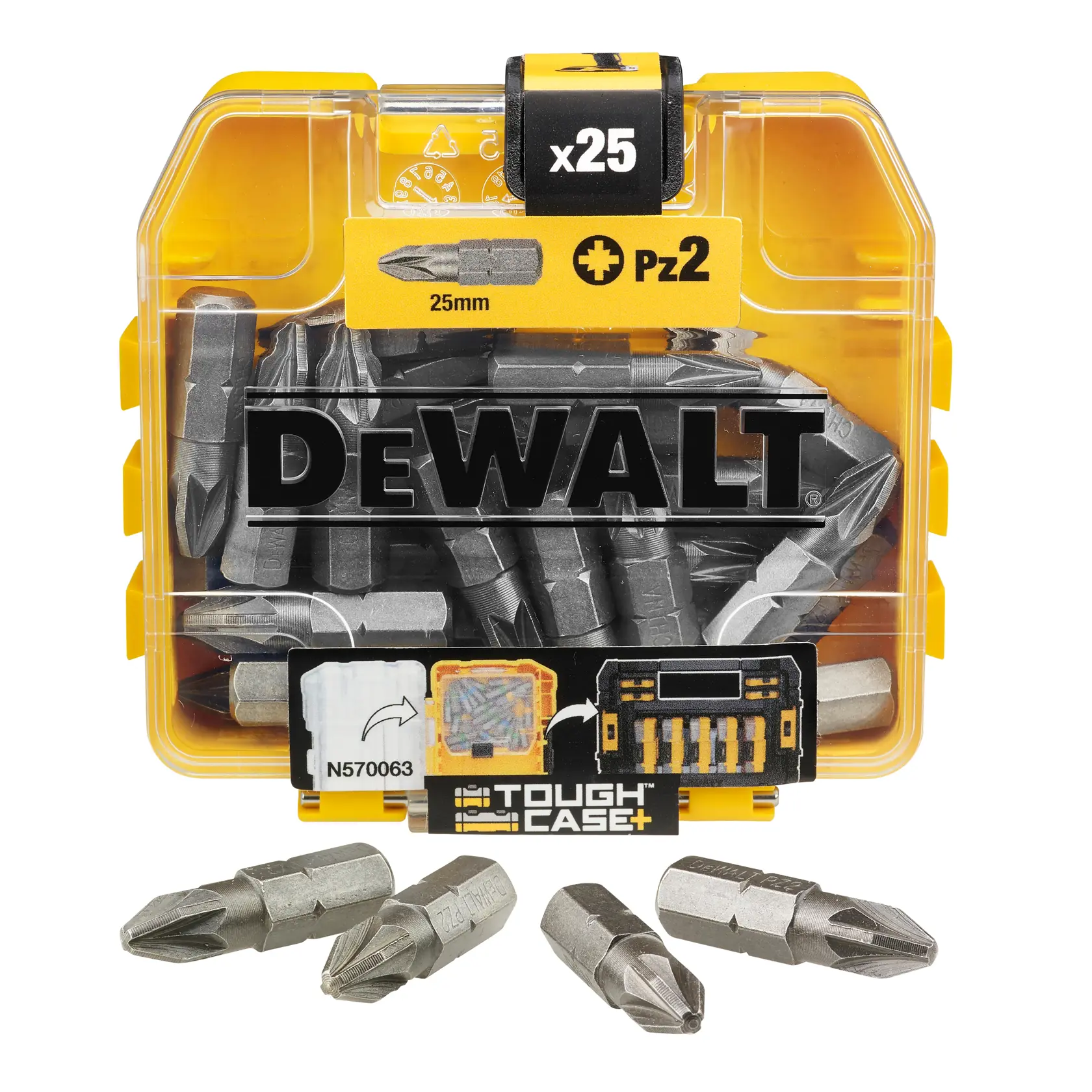 DEWALT 25 mm-es HIGH PERFORMANCE készlet Small Bulk Storage TOUGHCASE+ tárolóban (25 db)