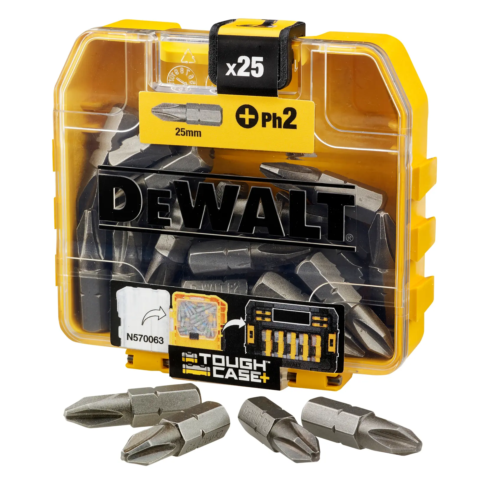 DEWALT 25 mm csavarozó bit készlet Small Bulk Storage TOUGHCASE+ tárolóban (25 db)
