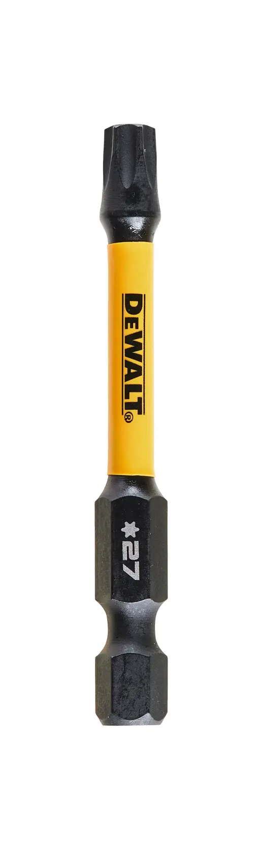 DEWALT DT7397T torsion screwdriver bit with yellow shaft and star tip, size T27.