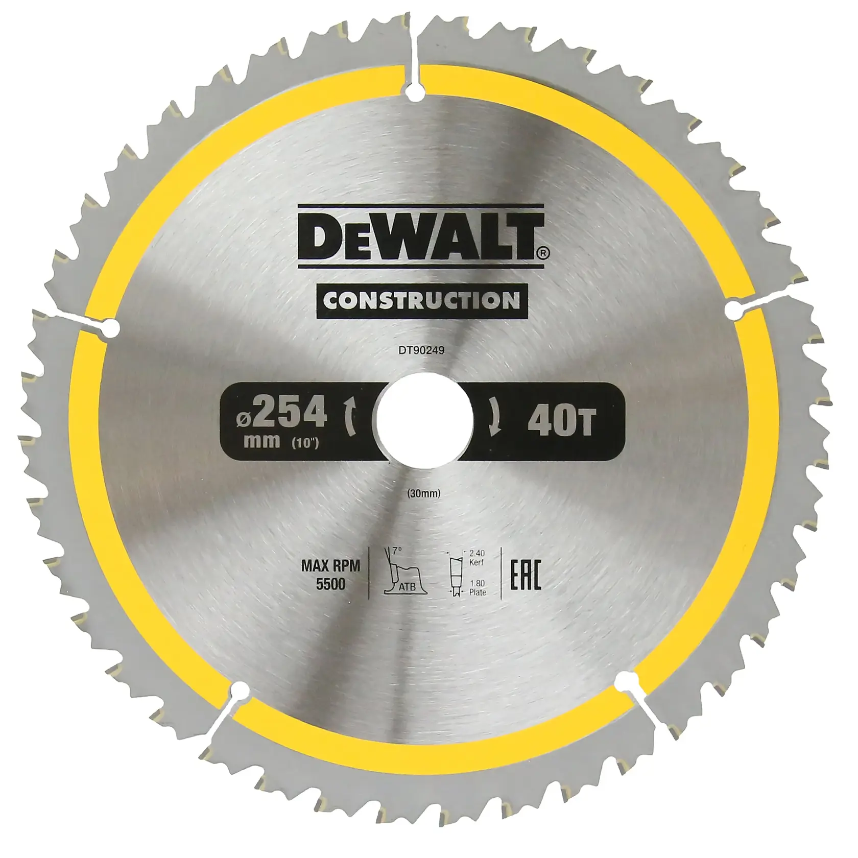 DEWALT® CONSTRUCTION 254mm x 30mm 40T Körfűrészlap (25.4/25/16mm)