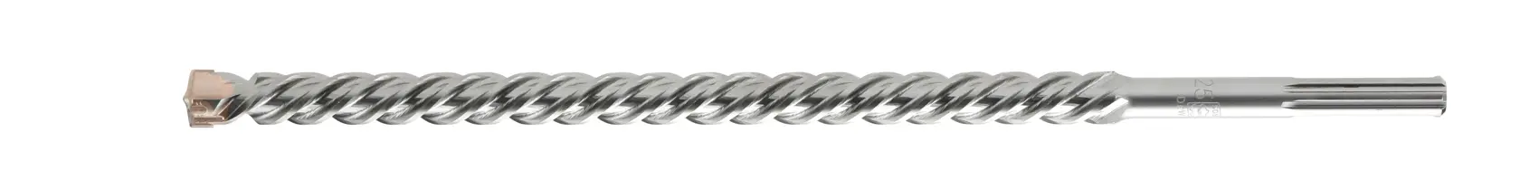 Langer, spiraliger SDS-Bohrer mit Hartmetallspitze für Beton- und Mauerwerksbohrungen.
