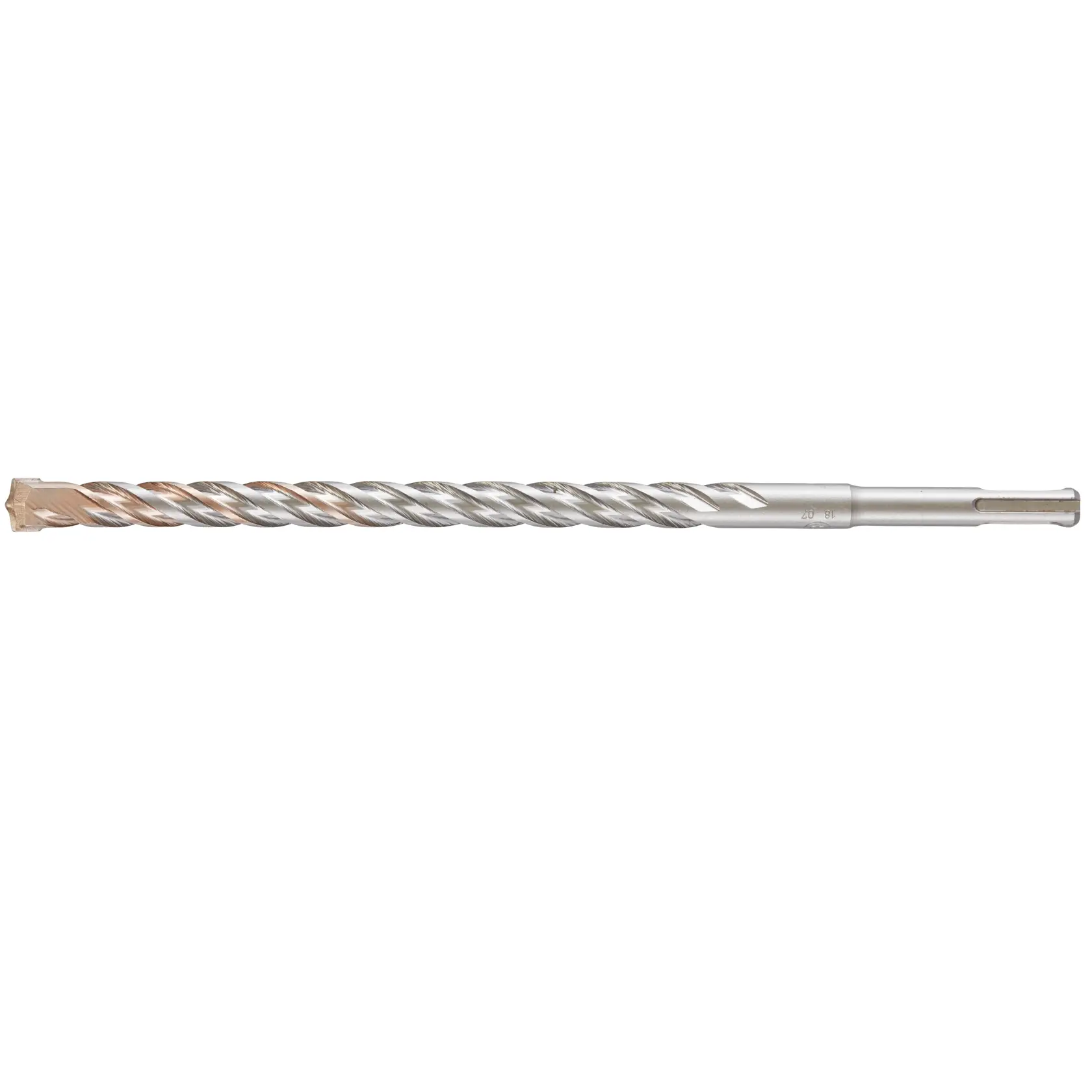 A DEWALT DT9562 metal rotary hammer drill bit with spiral flutes, used for masonry and concrete drilling.