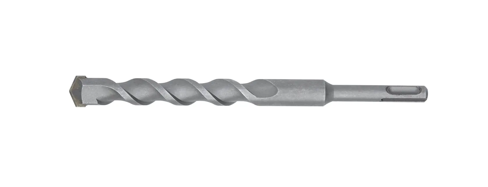 Broca para albañilería DEWALT DT9653 de diseño en espiral, sobre fondo blanco.