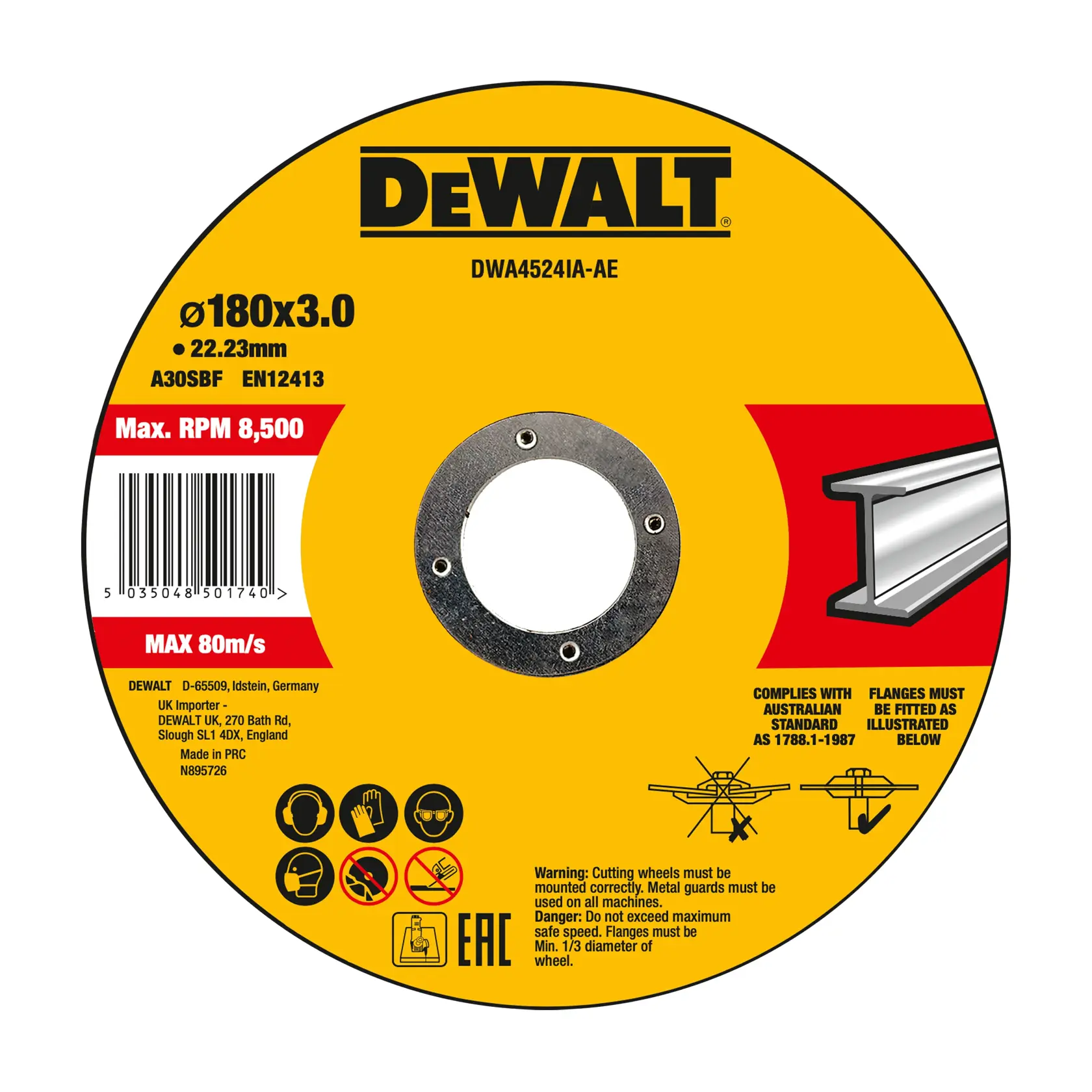 DEWALT® 180mm x 3mm x 22.2mm T27 Fémvágókorong (10 db)